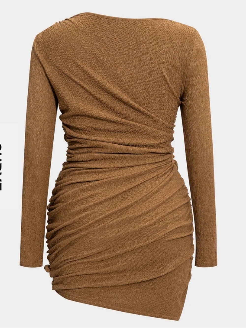 Micas Twist Knot Ruched Asymmetrical Long Sleeve Dress 2X - Picture 2 of 16
